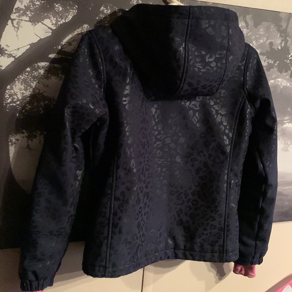Navy Blue leopard print fall jacket girls med - Picture 12 of 16